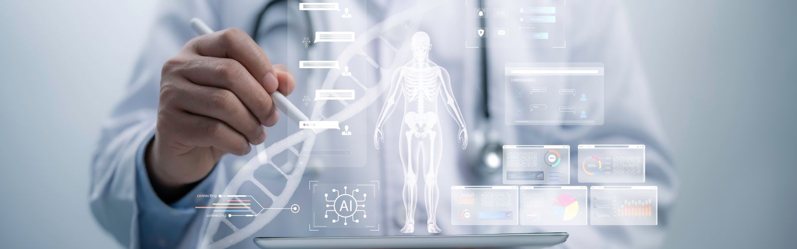 Doctor using technology, AI