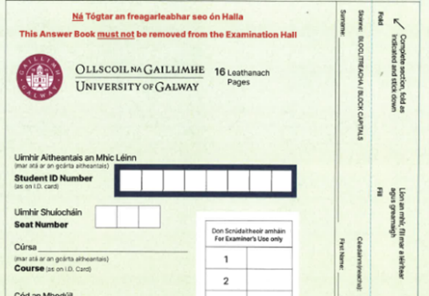 Sample of Exam answer book