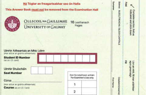 Sample of Exam answer book