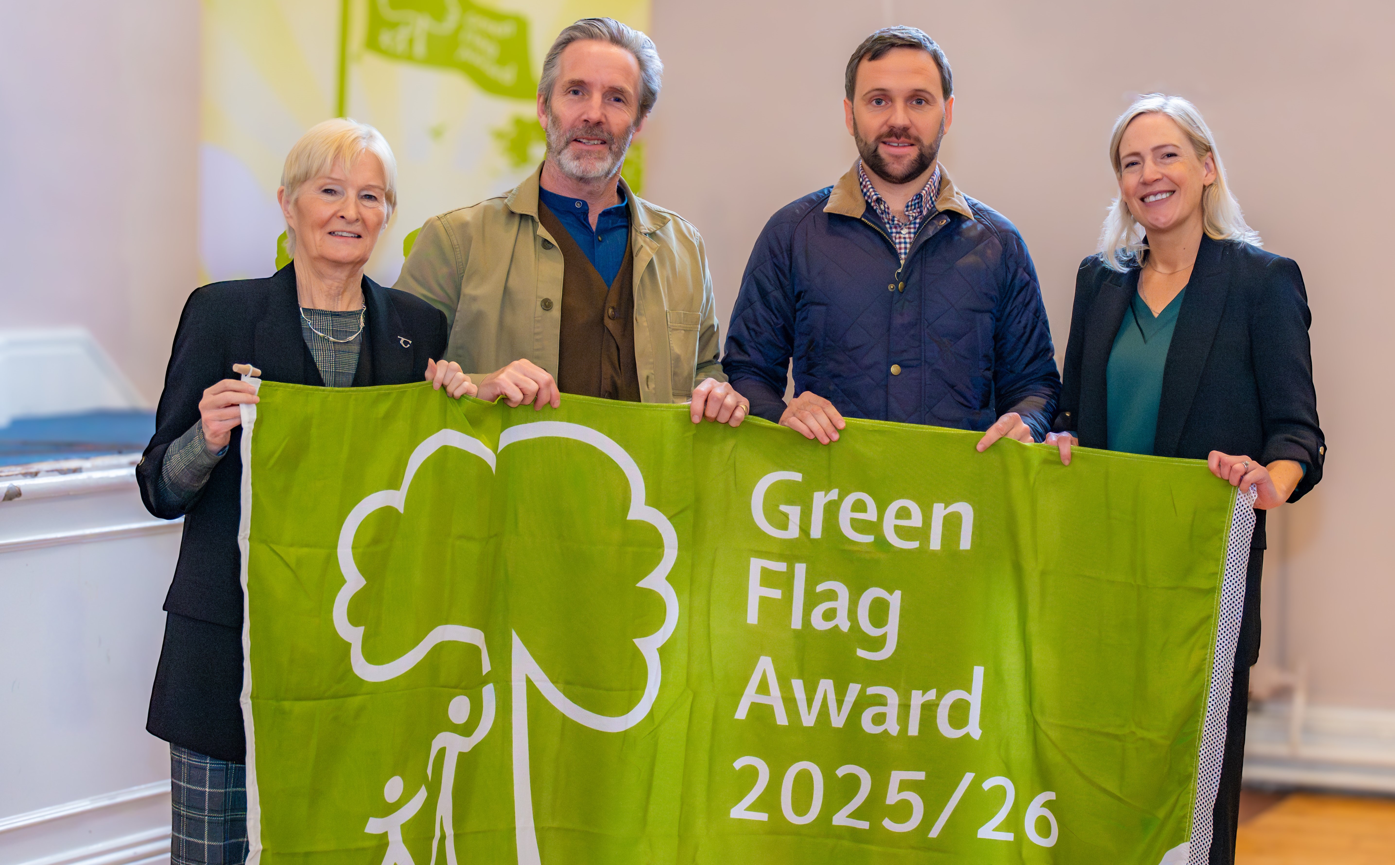 Diarmaid Mahon & David Donnelly being presented Green Flag Award 2025/26