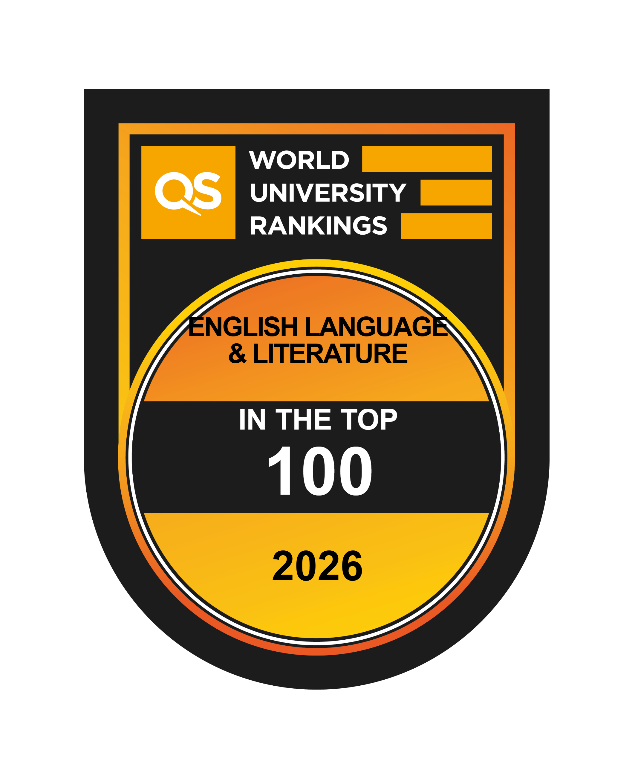 Black and Orange QS Rankings badge