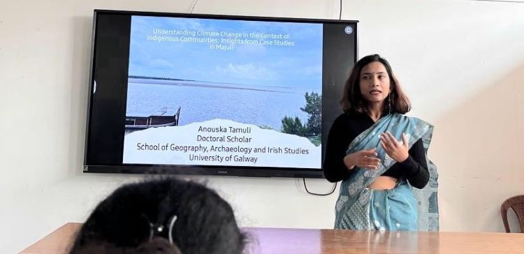Anouska Tamuli, IRC Doctoral Fellow, Discipline of Archaeology, delivers as lecture at Gauhati University, India, 2026