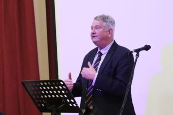 Dr Kieran O'Conor speaking at the Moygara Castle book-launch 1-12-2023