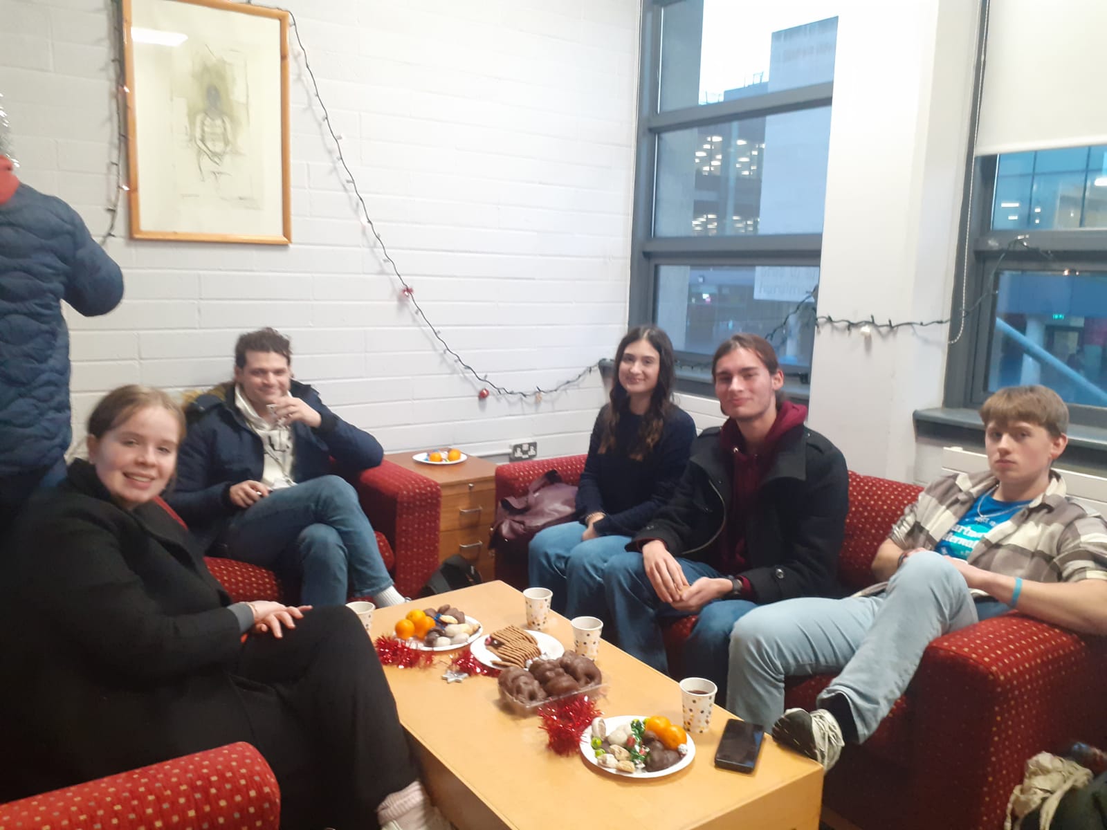students at party