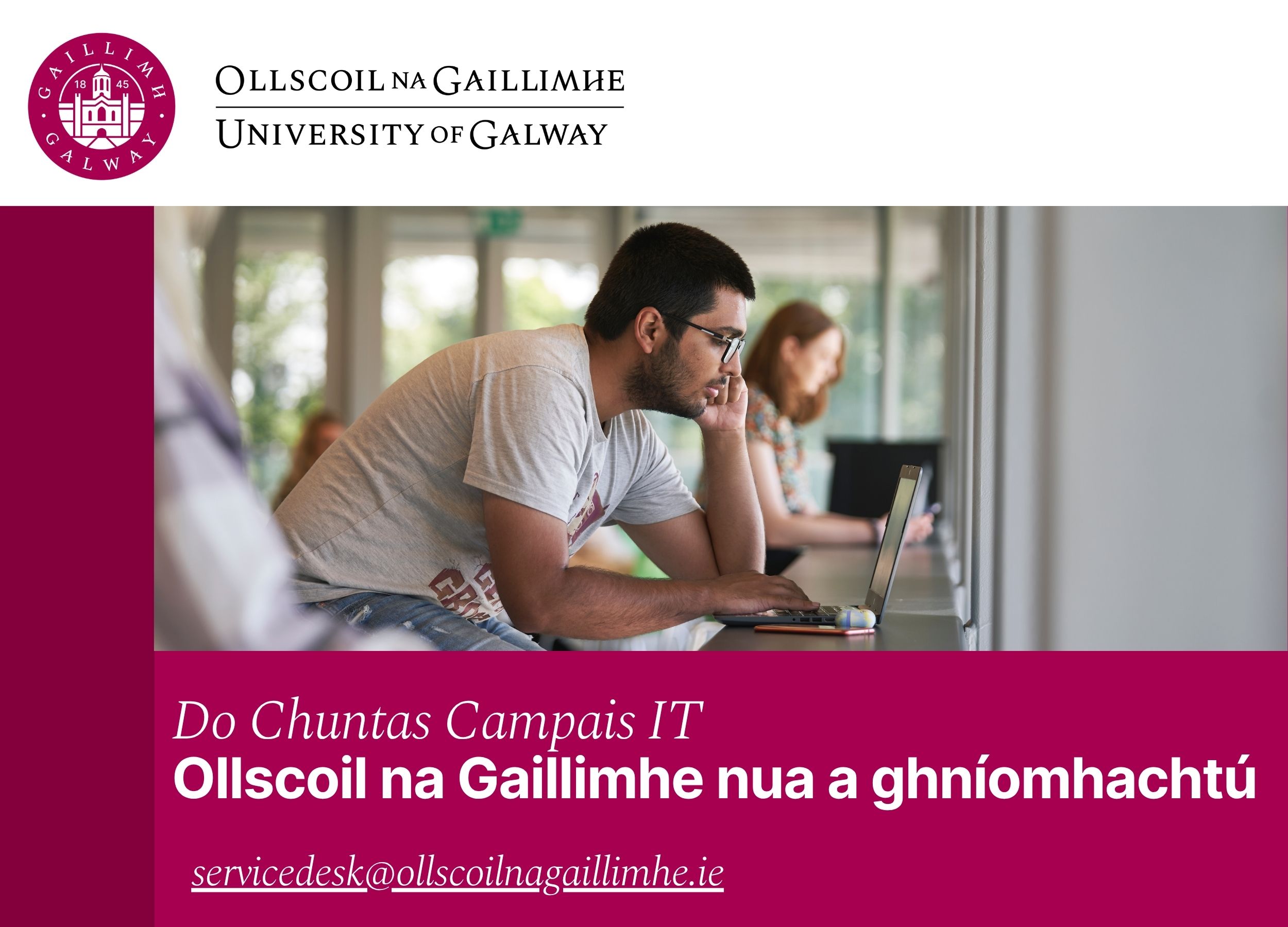 A student looking at a computer