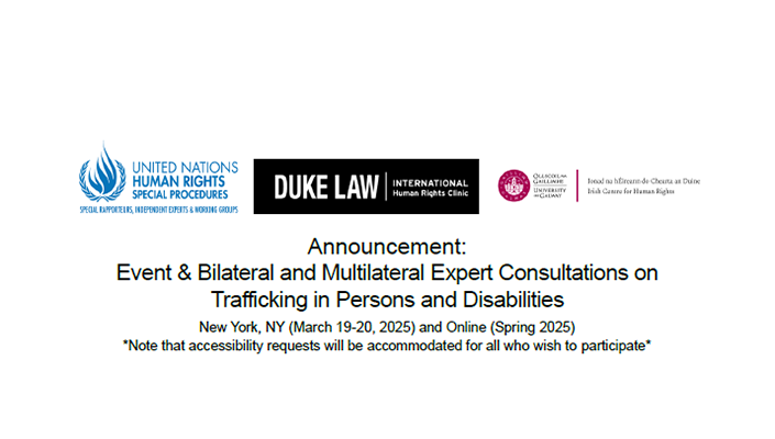 Event & Bilateral and Multilateral Expert Consultations on Trafficking in Persons and Disabilities