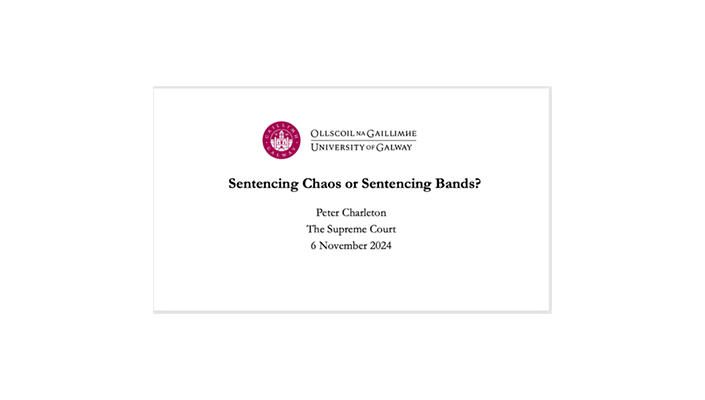Mr Justice Peter Charleton lectures on Sentencing and Evidence Law