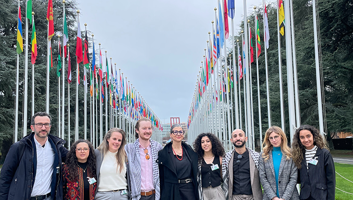 The team of students with Francesca Albanese