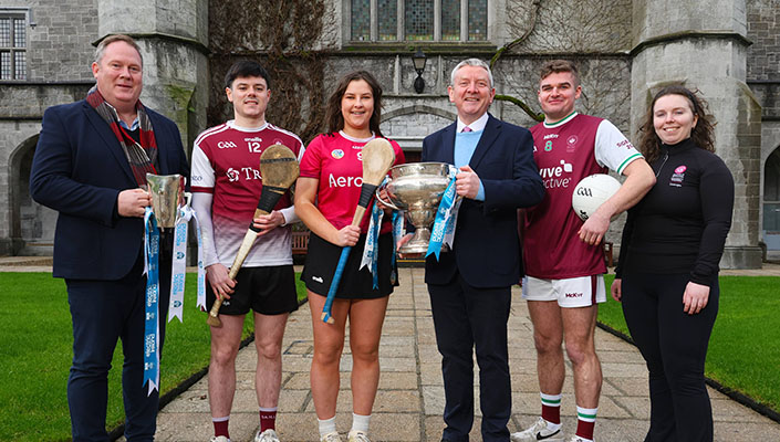 From left, Des Ryan, Director of Sport at the University of Galway, Niall Collins, University of Gal