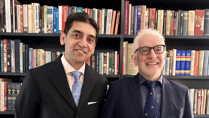 Manoj Bhargava and His Excellency Kevin Kelly Ambassador of Ireland to India