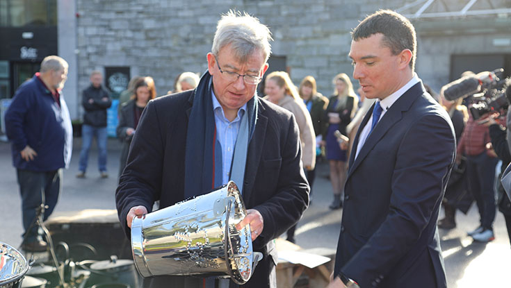 NUI Galway President Professor Ciarán Ó hÓgartaigh and Owen Ward at NUI Galway's celebration of Iris