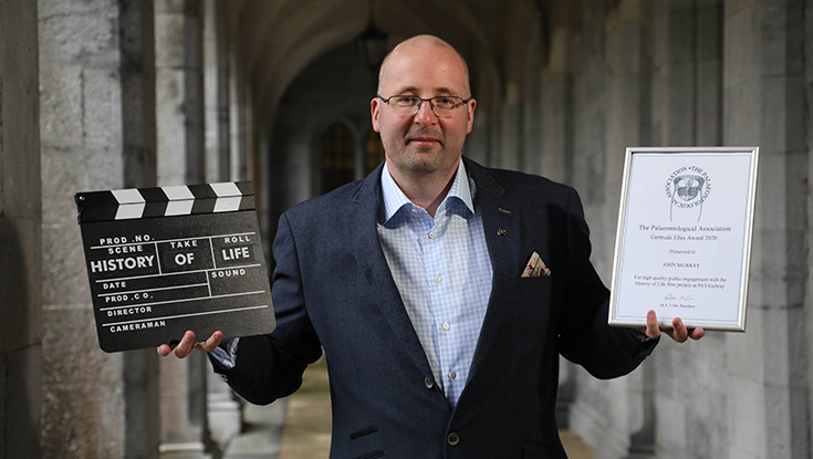 Dr. John Murray, who runs the History of Life film-making project, in the Quadrangle Building, NUI G