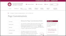 Page Layout Customisations